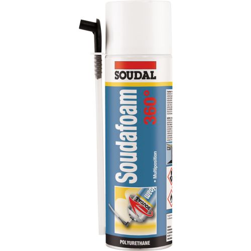 Mousse polyuréthane SOUDAFOAM 360° multi position jaune aérosol 510 ml SOUDAL 109628 photo du produit Principale L