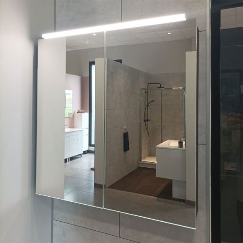 Armoir miroir Mirbox avec éclairage LED 60x60cm - CUISIBANE - S02MIRBOX60 pas cher Secondaire 4 L