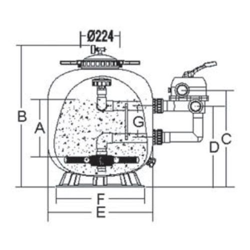 Filtre Propure S25 15,6 m³/h vanne 1,5'' EMAUX EMX-050-0026 photo du produit Secondaire 1 L