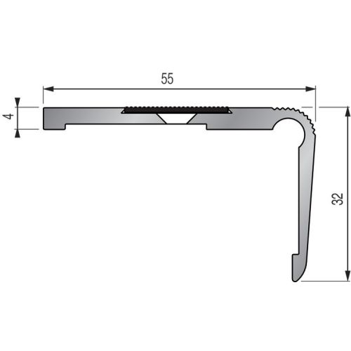 Nez de marche 1T 55x32mm percé L 3m - DINAC - 604110 pas cher Secondaire 1 L