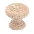 Bouton Rustique pour porte de meuble diamètre 29 mm hauteur 32 mm hêtre brut CADAP 7030/1S photo du produit