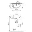 Lave-mains ARKITEKT 53x26cm étroit avec trop plein - VITRA - 6024L003-1551 pas cher Secondaire 1 S