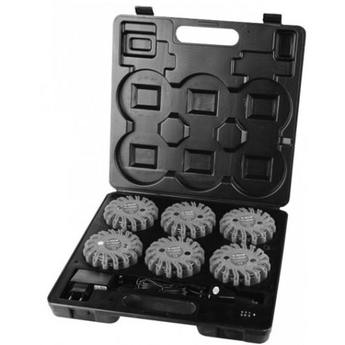 6 balises de signalisation à leds rechargeables et magnétiques + coffret - TALIAPLAST - 500205 pas cher