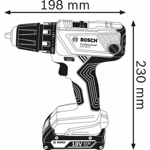 Perceuse visseuse 18V Bosch GSR 18V-21 + 2 batteries 2Ah + chargeur + coffret L-BOXX - BOSCH - 06019H1008 pas cher Secondaire 2 L