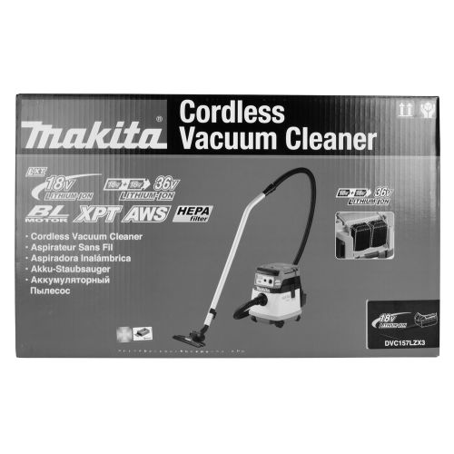 Aspirateur 2x18V Li-Ion LXT (sans batterie ni chargeur) en boîte carton - MAKITA - DVC157LZX3 pas cher Secondaire 7 L