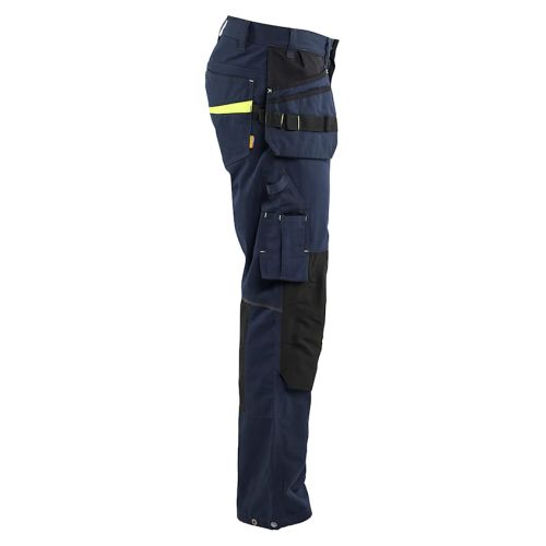 Pantalon maintenance+stretch poches flottantes bleu marine foncé/jaune fluo T48L - BLÅKLÄDER - 149613308633C154 pas cher Secondaire 2 L