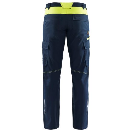 Pantalon industrie stretch 2D bleu marine fonce/jaune fluo T62C - BLÅKLÄDER - 144418328633D132 pas cher Secondaire 1 L