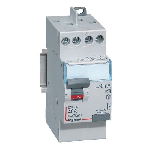 Interrupteur différentiel DX³-ID arrivée haute et départ haut à vis 2P 230 V 40 A type A 30 mA LEGRAND 411617 photo du produit Secondaire 3 L