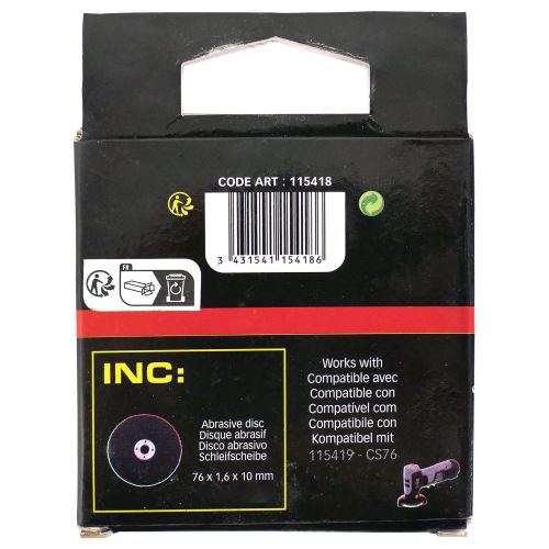 Lot de 5 disques abrasifs pour mini meuleuse angulaire CS 76 76 mm FARTOOLS 115418 photo du produit Secondaire 3 L