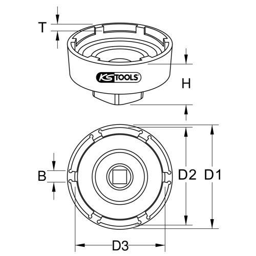 Douille à 6 ergots pour MERCEDES et MAN 100,5 mm KS TOOLS 450.0169 photo du produit Secondaire 1 L