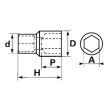 Douille courte 3/8'' 6 pans 7 mm SAM OUTILLAGE JH-7 photo du produit Secondaire 1 S