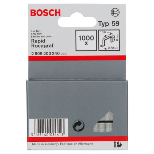 Lot de 1000 agrafes n&deg; 59 8x10,6mm - BOSCH - 2609200240 pas cher