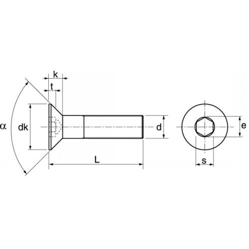 Vis à métaux tête fraisée six pans creux Inox A4 ISO 10642 / DIN 7991 12X60 boîte de 50 - ACTON - 6420312X60 pas cher Secondaire 3 L