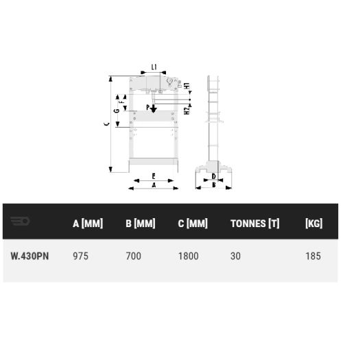 Presse hydro-pneumatique 30T - FACOM - W.430PNPF pas cher Secondaire 1 L