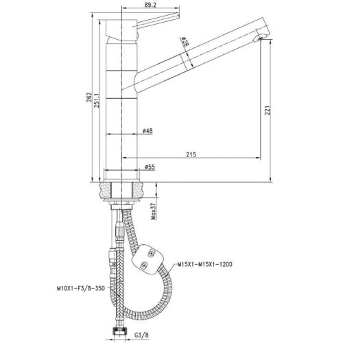 Mitigeur d'&eacute;vier Ondys avec douchette extractible - GARIS - R01-47040OD pas cher Secondaire 7 L
