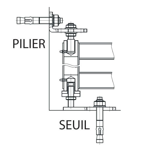 Pivot à cheviller pour tube 40x40x2mm - TORBEL - PIEM1040 pas cher Secondaire 1 L