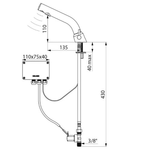 Mitigeur de lavabo automatique BINOPTIC MIX 230/12 V DELABIE 378MCH photo du produit Secondaire 1 L