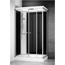 Cabine de douche hydromassante SILVER HYDRO 140x90 gauche noir - THALASSOR - SRMN1490G pas cher Principale M