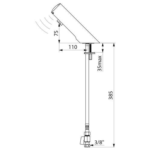 Robinet de lavabo électronique TEMPOMATIC 4 avec détecteur à pile 6V - DELABIE - 440006 pas cher Secondaire 1 L