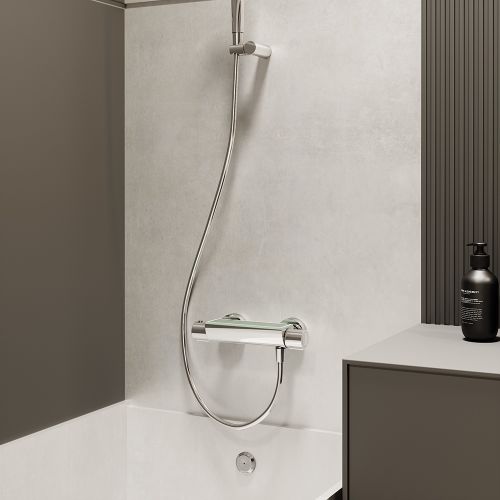 Mitigeur de douche thermostatique URBAN CHIC 213401S chromé poignées laiton sans ensemble de douche avec verre de sécurité - RAMON SOLER - 21D302411 pas cher Secondaire 2 L