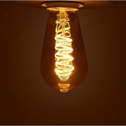 Ampoules LED ST64 E27 filament 4 W 2700 K filament spirale dorée MIIDEX LIGHTING 715921 photo du produit Secondaire 1 L