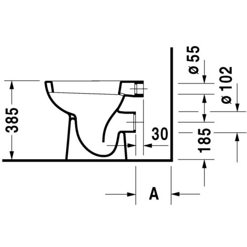 Cuvette WC sur pied sortie horizontale D-CODE 48cm - DURAVIT - 2108090000 pas cher Secondaire 2 L