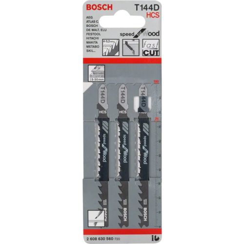 Lame de scie sauteuse T 144 D Speed pour bois 3pcs - BOSCH - 2608630560 pas cher Secondaire 1 L