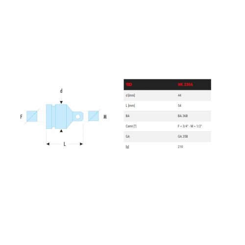 Réducteur impact 3/4'' à 1/2'' - FACOM - NK.230A pas cher Secondaire 1 L