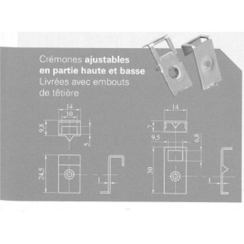 Cr&eacute;mone 354 F35 barillet longueur 2150 mm p&ecirc;ne dormant - MAP - 354HB2150 pas cher Secondaire 1 L