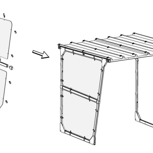 Bardage latéral droite ou gache pour abri B813C en plexiglass 6mm - B813CLAT pas cher Principale L