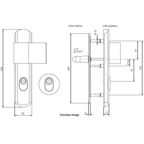 Ensemble de s&eacute;curit&eacute; Florence 2 tirage A2P* argent&eacute; - VACHETTE - 16016000 pas cher Secondaire 1 L