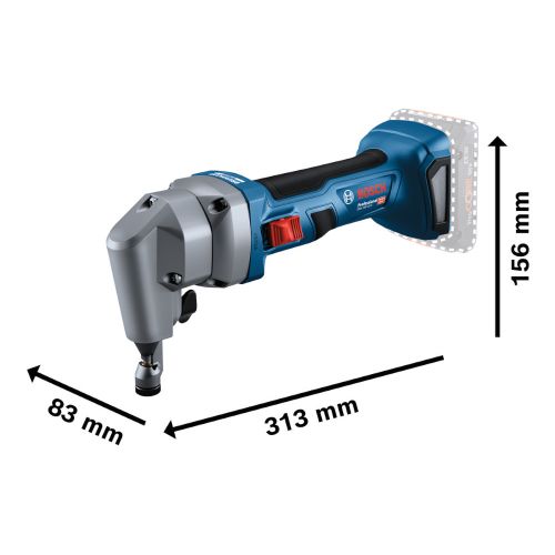 Grignoteuse 18 V GNA 18V-16 E + 2 batteries Procore 4 Ah + Chargeur en coffret L-BOXX BOSCH 0601529601 photo du produit Secondaire 2 L