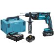 Perforateur SDS Plus 18V + 2 batteries 4Ah + chargeur + coffret Makpac 3 - MAKITA - DHR165RMJ pas cher