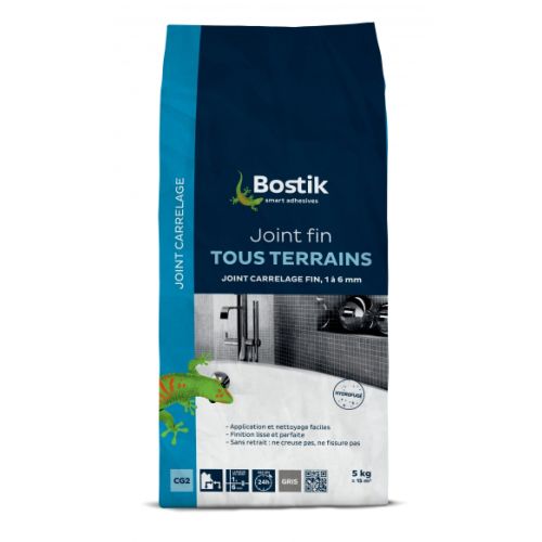 Joint carrelage fin tous terrains gris sac de 5kg - BOSTIK - 30121651 pas cher Principale L