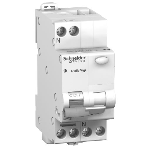Disjoncteur modulaire DUOLINE multi 9 d&eacute;clic vigi 1 p&ocirc;le plus neutre 20A courbe C &ndash; SCHNEIDER ELECTRIC - 20554 pas cher