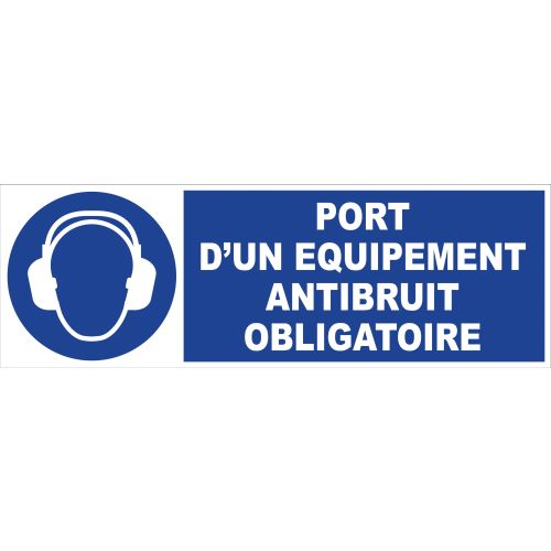 Panneau d’obligation rectangulaire 450x150mm 'Port d'équipement anti bruit' - NOVAP - 4030630 pas cher