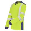 T-shirt manches longues fluo SAFE XP HV jaune/bleu marine T2/M - CEPOVETT - 22-9T85-701-2/M pas cher