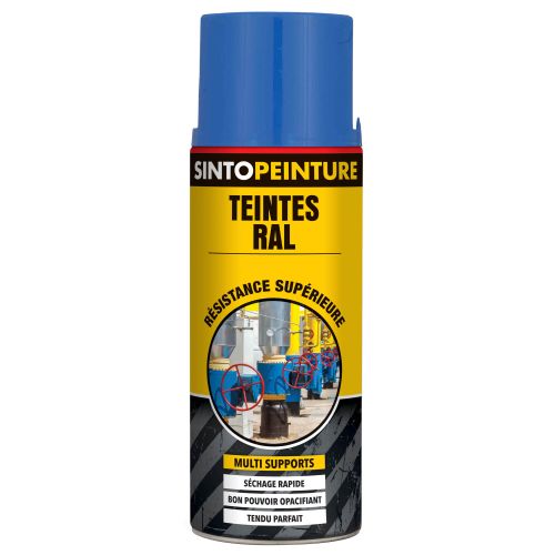 Peinture classiques antirouille teintes bleu azur RAL5015 en aérosol de 400ml - SINTO - 925160 pas cher Secondaire 1 L
