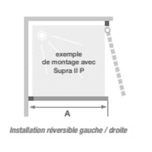 Paroi fixe pour montage en angle SUPRA II 70x185 profilé blanc - KINEDO - PA5207BTN pas cher Secondaire 1 L