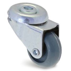 Roulette Guitel Hervieu Drill caoutchouc gris à trou central pivotante 50 mm - 11607 photo du produit Principale M
