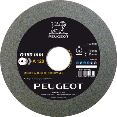Meule Carbure de silicium 150 x 20 x 32 mm grain 120 PEUGEOT OUTILLAGE 800362 photo du produit Principale L