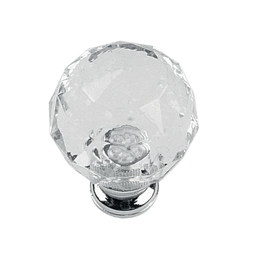 Bouton à facettes de diamètre 28 mm acrilyque transparent/chromé CADAP 00610/4S photo du produit Principale L