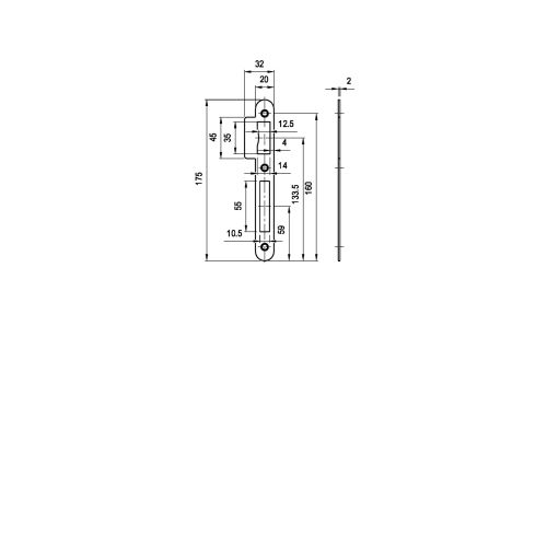 Gâche simple empennage pour serrure monopoints à larder NF et NFQC noire Héraclès I-L999-GH1NR photo du produit Secondaire 3 L