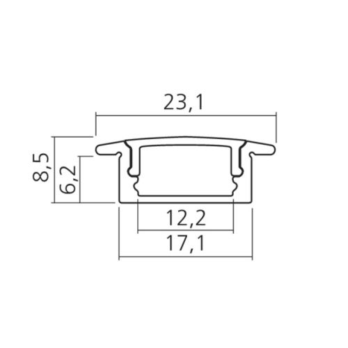Profil de diffusion encastré opaque pour bandes LED 2 m LMC PRO201OPA photo du produit Secondaire 1 L