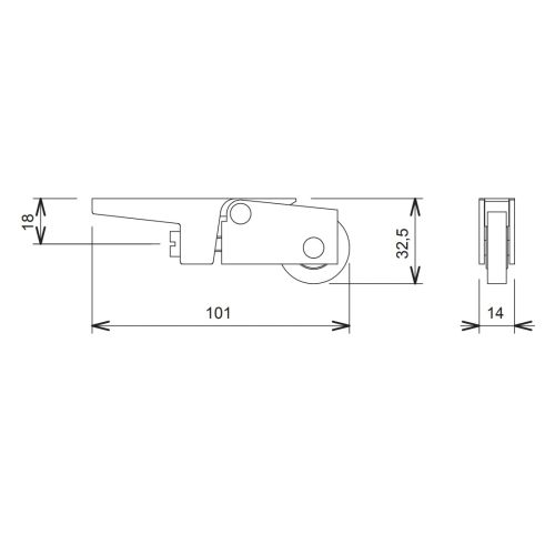 CHARIOT SR  POUR  RAIL 150DEG photo du produit Secondaire 1 L