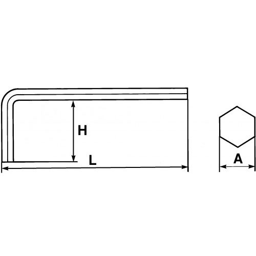 Clés mâles coudées longues 6 pans 1/8'' - SAM OUTILLAGE - 63-1/8 pas cher Secondaire 1 L