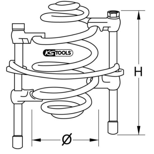 Compresseur de ressort avec barre de sécurité 240 mm KS TOOLS 670.0021 photo du produit Secondaire 1 L