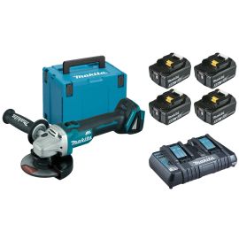 Meuleuse d'angle Makita DGA504PT4J 18 V + 4 batteries BL1850B 18 V 5.0 Ah + chargeur + MAKPAC 4 photo du produit Principale M