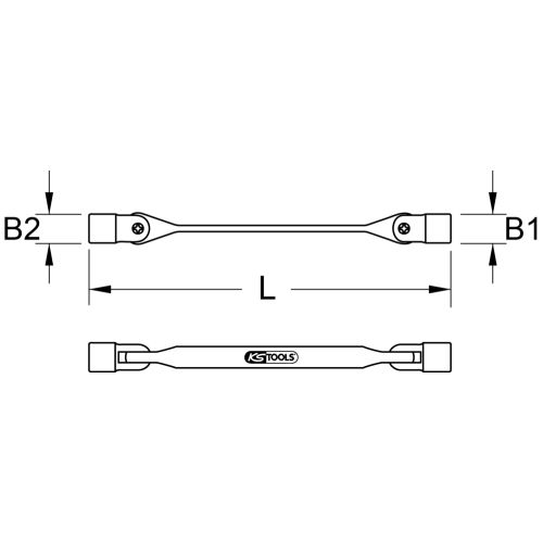 Clé à douilles articulée Torx E10 x E12 220 mm KS TOOLS 517.0332 photo du produit Secondaire 1 L