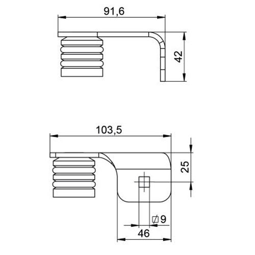 Paire de pattes fix d&eacute;port&eacute;es diam&egrave;tre 40 mm inox 316 satin&eacute; DUVAL 22-0720-2111 photo du produit Secondaire 1 L